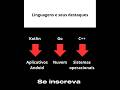 Linguagem e seus destaques #aprender #algoritmo #programação