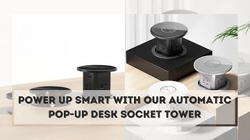 Automatic Pop-Up Desk Socket Tower – Hidden Power Hub with USB-C, Wireless Charging