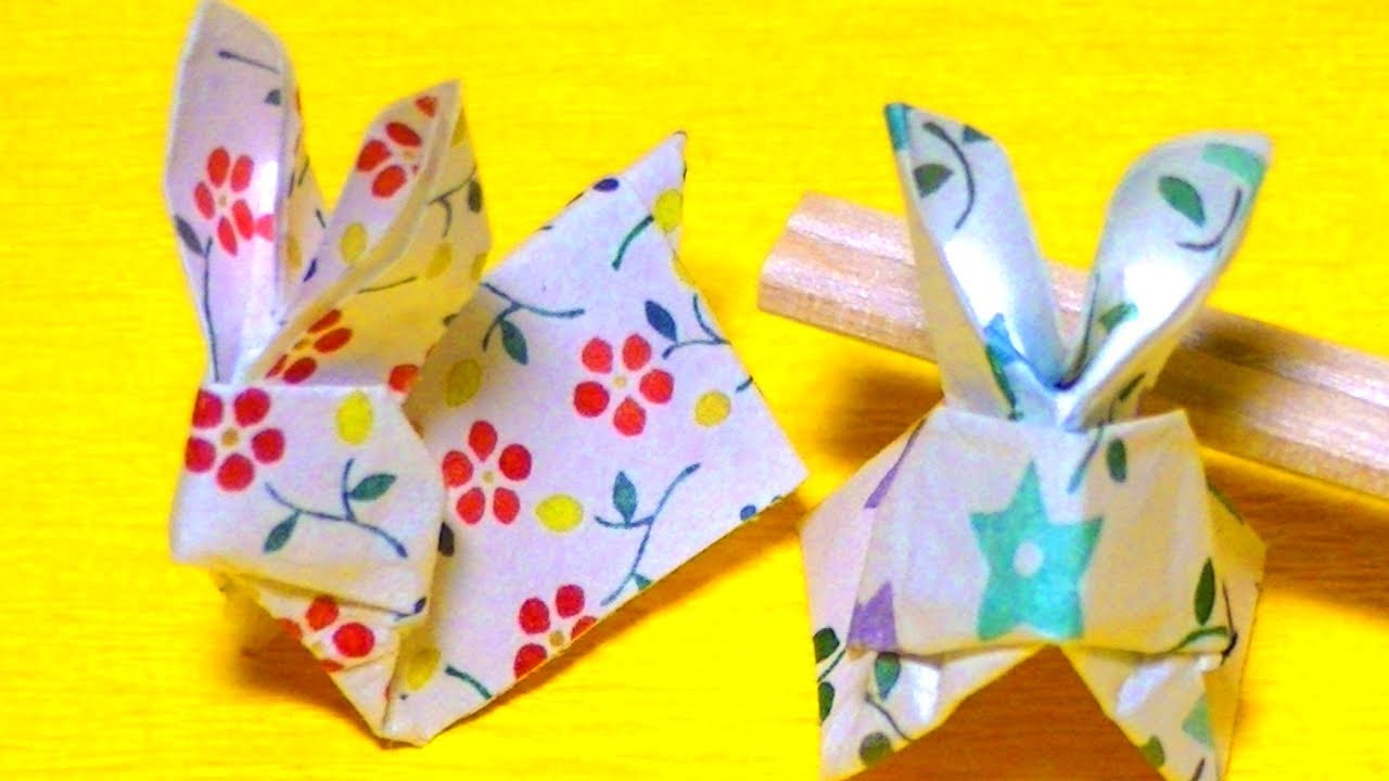 折り紙 うさぎの箸置き 1枚で2個 Origami Mr Coin Origami Channel１５ Youtube