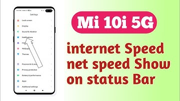 Xiaomi Mi 10i 5G , internet Speed setting internet Speed Show on status Bar setting How to use