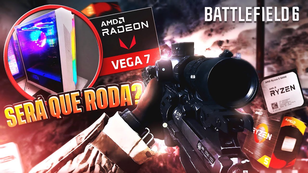 BATTLEFIELD 6 - RYZEN 5 5600G VEGA 7 | 1080p, 720p, 420p!! SERA QUE RODA SEM PLACA? "Low Settings"