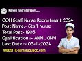 COH Recruitment for 1903 Staff Nurse Posts 2024