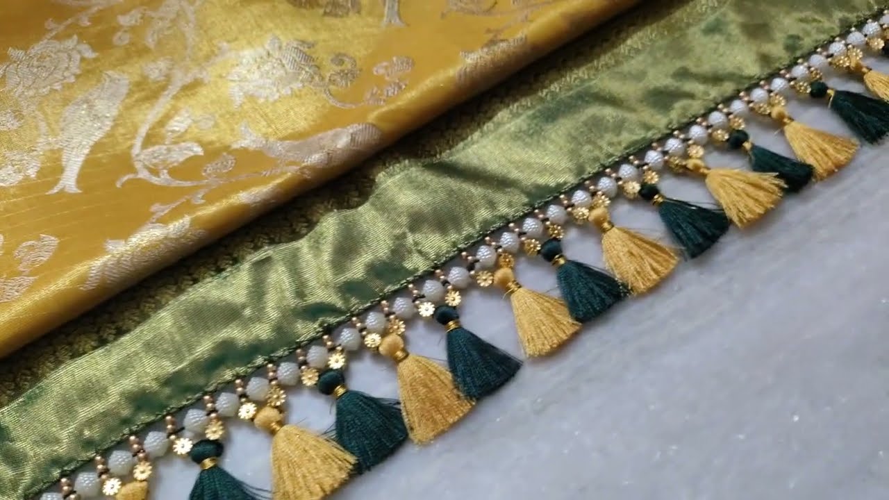 Saree Kuchu tassels design using stone ring beads || grand Bridal Heavy Design || smart art & crafts