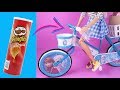 12 DIY miniature Barbie Hack & Crafts~ Frozen Bicycle Elsa, Anna doll , Grocery shopping~ Donuts