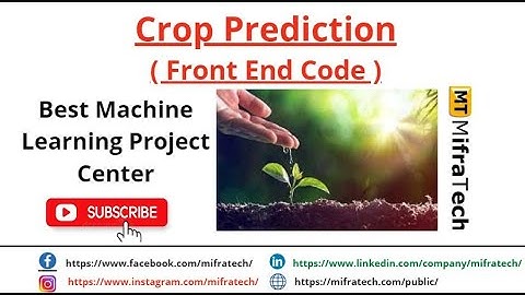 Crop Prediction ( Front End Code ) - Mifratech#bestaiprojects#bestmlprojects#bestdatascienceprojects