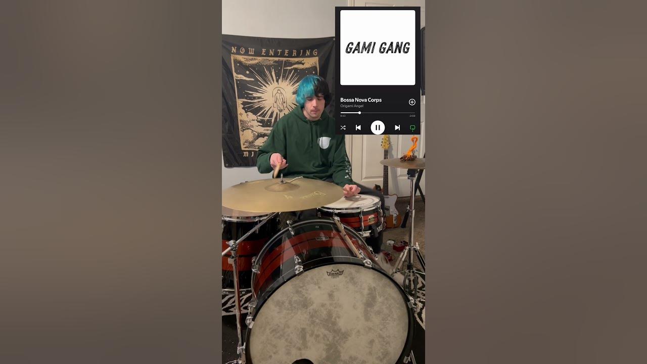 origami angel // bossa nova corps drum cover #drumcover #drummer #emo #drums #drumvideo