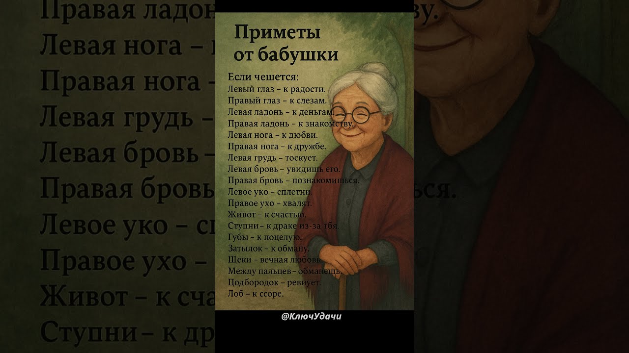 приметы от бабушки если чешется