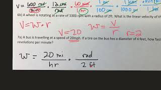 Example 7: Calculate Angular speed from linear speed