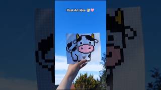 Cute Cow Pixel Art Idea 🐮 #shorts #cow #pixelart #cute #animals #drip #babymonster #art #pixel
