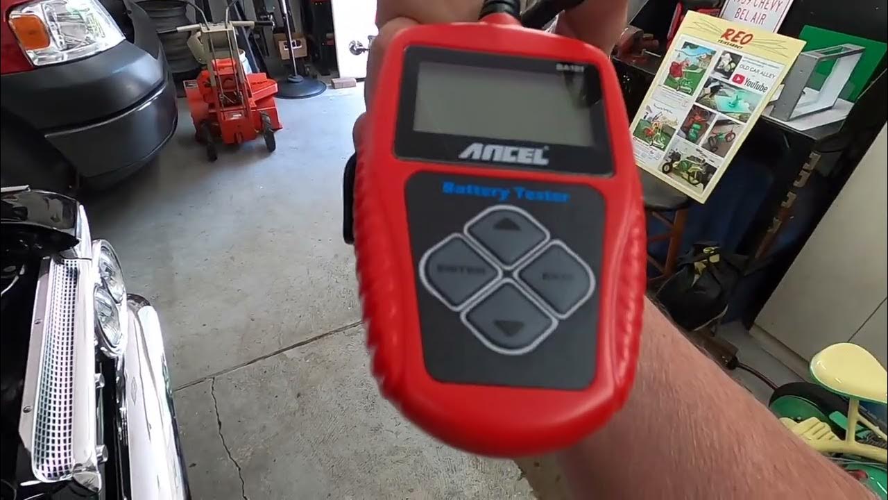 Using a Ancel BA101 car battery tester on the 59 Bel Air and other cars