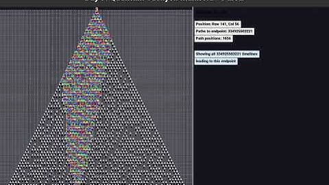 Advent of Code 2025 day 7 Visualization with colors