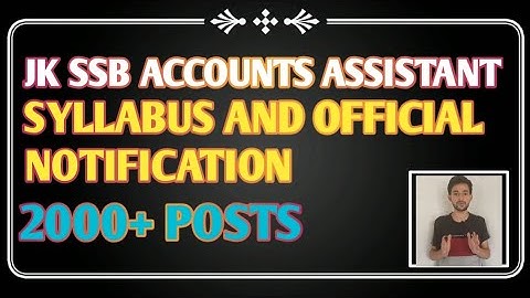 J&K PANCHAYAT ACC.ASSISTANT DETAILED  SYLLABUS ||OFFICIAL NOTIFICATION || COMPLETE COURSE