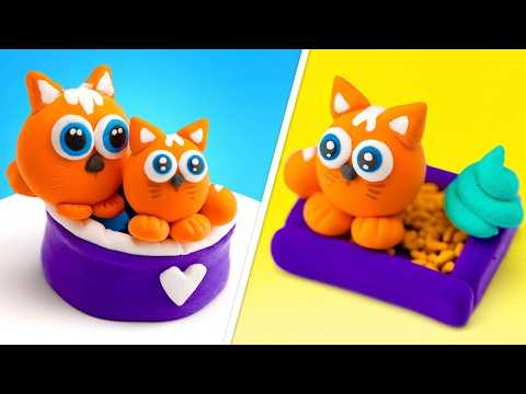 Gatitos de Plastilina DIY | Figuras Fáciles para Crear