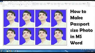How to create passport size photo in Microsoft word 2013