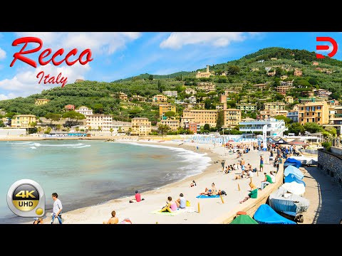 Recco - Italy | A Walk Around the Ligurian Resort Town Center | 4K - [UHD]