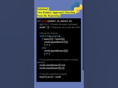 Merge Two Sorted Arrays in Python - YouTube