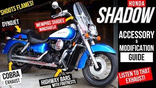 New Honda Shadow 750 Accessory Guide: Windshield, Exhaust, Highway / Crash Bars | VT750 Motorcycle
