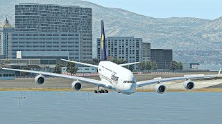 Airbus A380 Overrun At Gibraltar Airport, Too Heavy Aircraft For Short And Dangerous Runway [Xp 11].