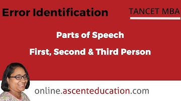 TANCET MBA Lesson Video | Error Identification | Parts of Speech - First, Second & Third Person
