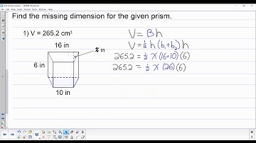 Find the missing dimension for prisms when given the volume more advanced
