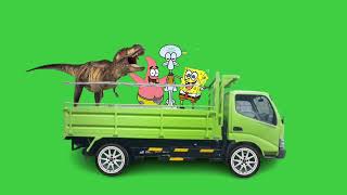 Green screen Truk oleng muatan Dinosaurus, Animasi bergerak, Gif bergerak @dilergreenscreen2184