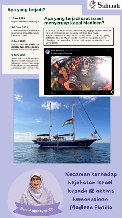 Pernyataan sikap Salimah terhadap perlakuan Israel kepada aktivis Madleen #salimah #freepalestine