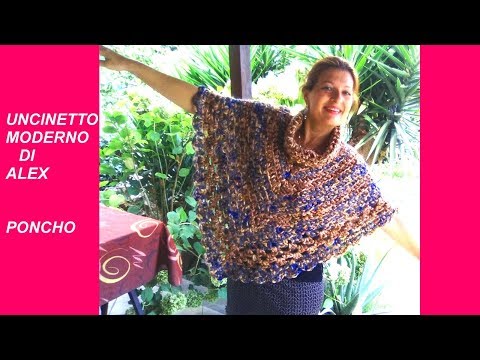 TUTORIAL PONCHO FACILE ogni tipo di filato ed uncinetto PARTE I