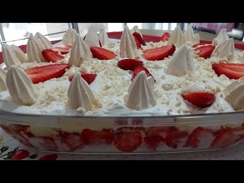 Vídeo: Merengue De Sobremesa Com Creme De Framboesa E Coco