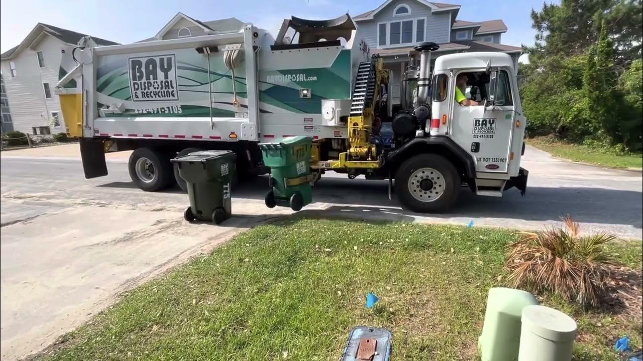 Bay disposal and recycling peterbilt commander garbage truck on trash