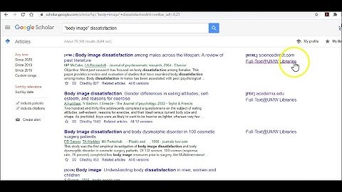 Using Google Scholar and UMW Libraries to Find Full Text Articles