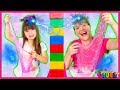 Twin Telepathy Slime Challenge Laurinha vs  Mommy! Slime por telepatia