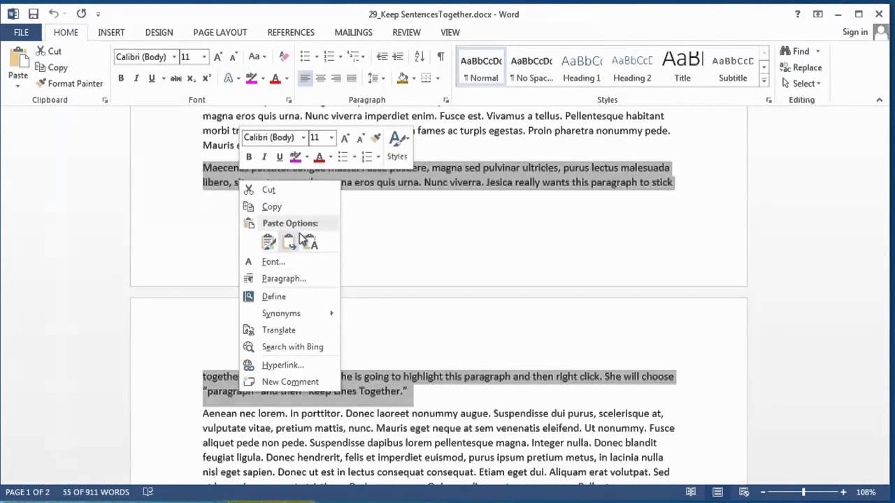 sentence using the word presentation software