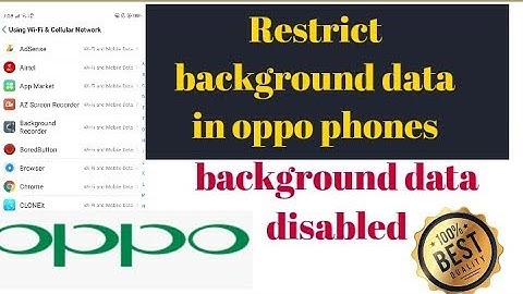 how to restrict background data in oppo?