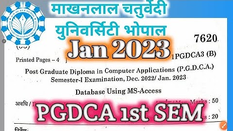 PGDCA 1st sem database Using Ms-Access paper 2023 answer/pgdca 1st sem Jan 2023 paper