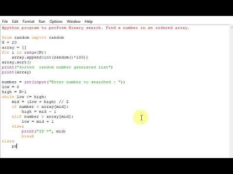 python program to perform binary search on a list - YouTube