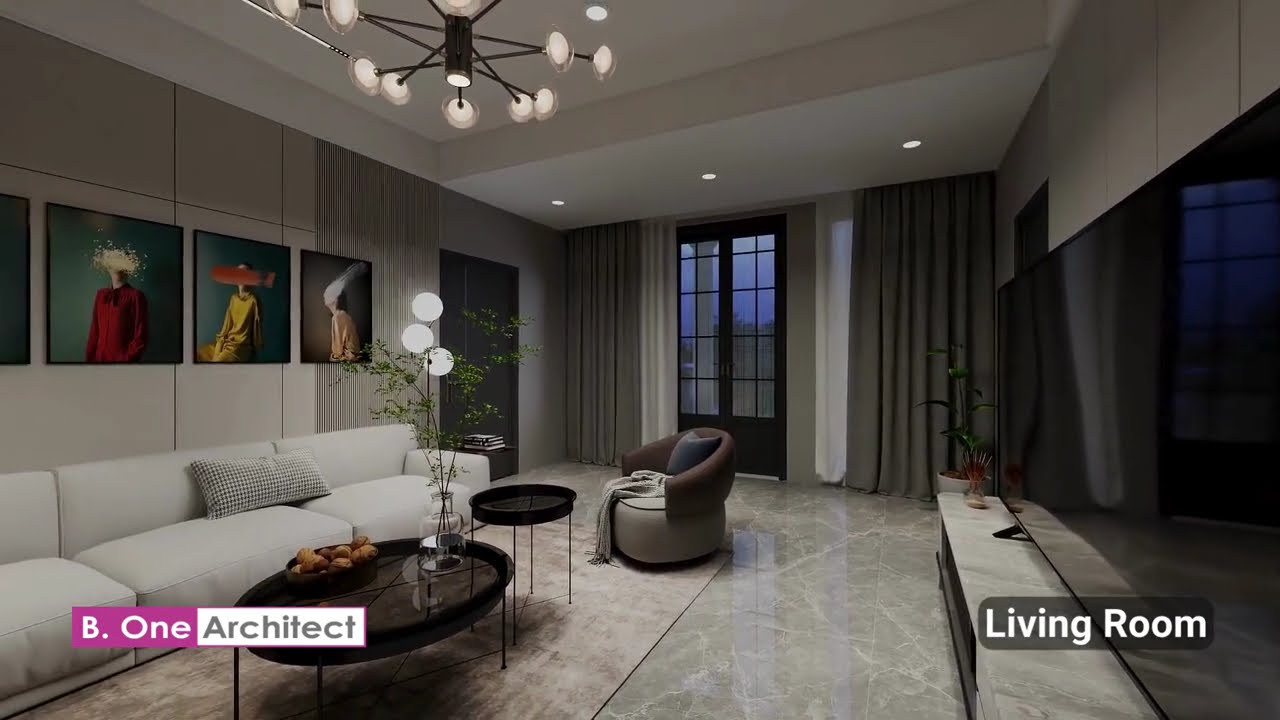Modern Living Room | Soft Furniture Growth Animation | Modern Interior Design