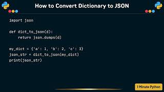 How to Convert Dictionary to JSON