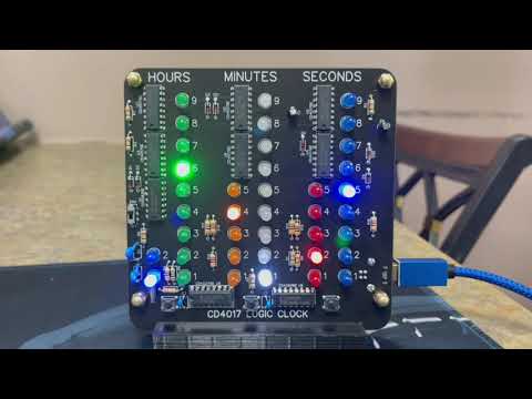 CD4017BE Decade Logic Binary Clock by Bolt Industries [TIMELAPSE]