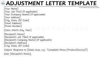 [LETTER TEMPLATE] How To Write An Adjustment Letter Step by Step Guide | Writing Practices