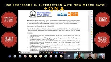 IISc Professor Dr. Mayank Shrivastava interacts with MTech, Microelectronics and VLSI new batch |QnA
