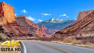 Scenic Byway 128 Sunset Drive to Moab, Utah 4K  Golden Hour