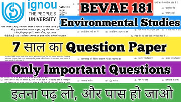 BEVAE 181 Important Questions with Answer 2025 BEVAE 181 Pervious Year Question with Answer IGNOU