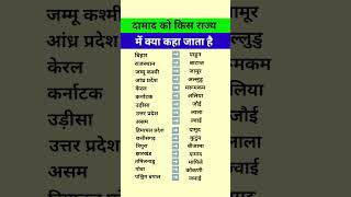 दमद क कस रजय म कय कहत ह Damad Ko Kis Rajya Mein Kya Kahate Hain