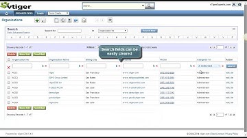 vTiger CRM - List View Search - by vTigerExperts.com
