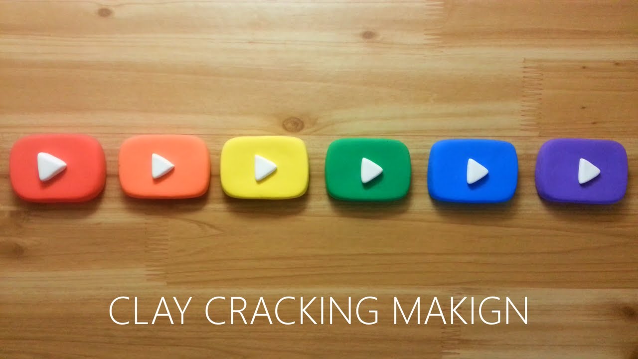 Rainbow YouTube clay cracking making 무지개 유튜브 클레이로 만들기