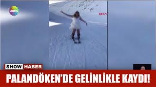 Palandöken'de gelinlikle kaydı!