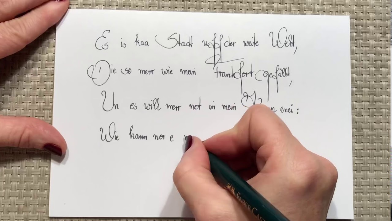 Friedrich Stoltze: FRANKFURT - Heute in Schönschrift 