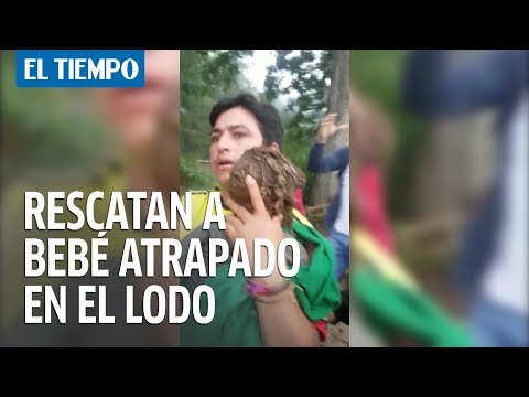 El rescate de un bebé atrapado tras emergencia en Piedecuesta Santander