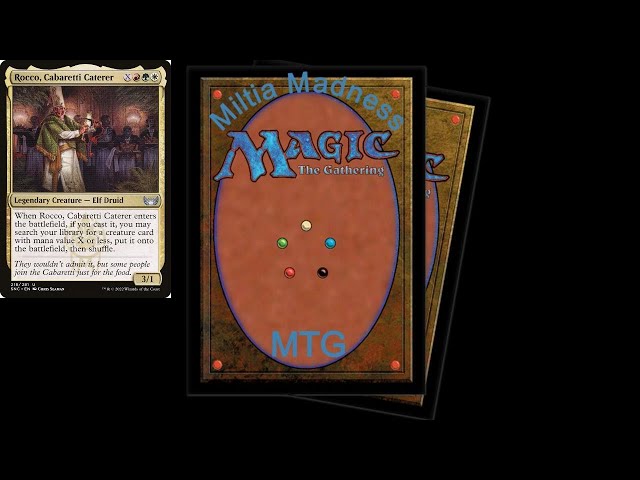 mtg cabaretti cards Streets of New Capenna Commander Deck Cabaretti Caterer enters the battlefield Rocco Cabaretti Caterer Altered Art