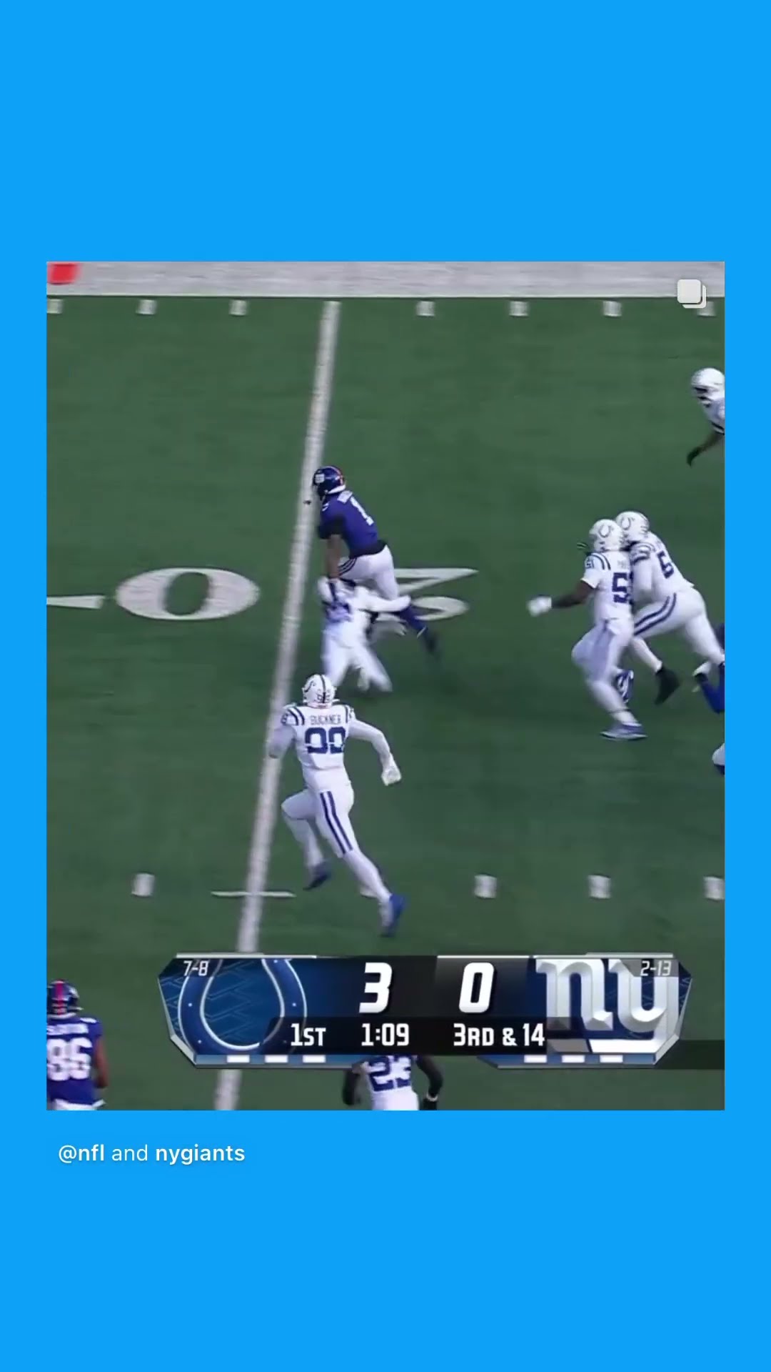 31 yards #hoodnews #newyorkgiants #drewlock #maliknabers #td #touchdown #colts #nflplayer #omg #how